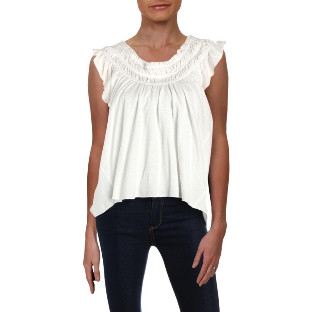 Free people coconut ruffled white top - Picture 4 of 7